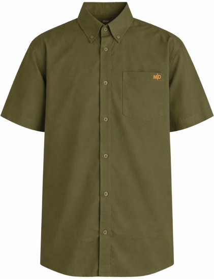 Motley Denim Zagreb Koszula z krótkim rękawem Ciemny khaki - Koszule - Koszule 2XL-10XL