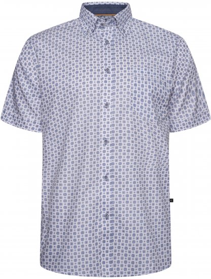 Kam Jeans 6345 Jewel Pattern Short Sleeve Shirt Blue - Koszule - Koszule 2XL-10XL
