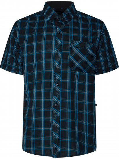 Kam Jeans 6365 Checked Short Sleeve Shirt Turquoise - Koszule - Koszule 2XL-10XL