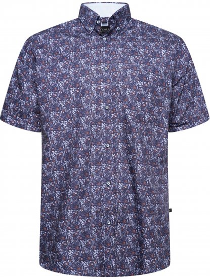 Kam Jeans P044 Premium Floral Printed Moonlight - Koszulki z krótkim rękawem - Męskie koszule z krótkim rękawem