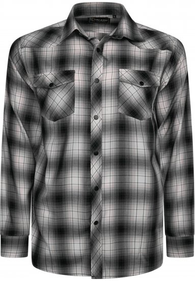 Kam Jeans 6352 Western Twin Pocket Long Sleeve Shirt Charcoal - Koszule - Koszule 2XL-10XL
