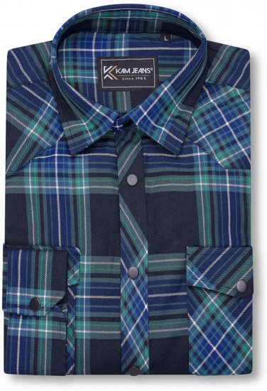 Kam Jeans 6353 Western Check Shirt Navy - Koszule - Koszule 2XL-10XL