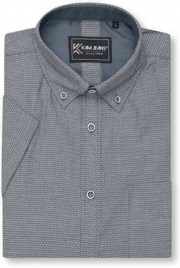 Kam Jeans 6359 All Over Geo Print Shirt Charcoal - Koszule - Koszule 2XL-10XL