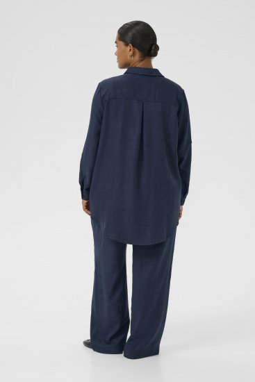 Kaffe Curve Ellie Shirt Tunic Moon Indigo Blue - Tuniki - 