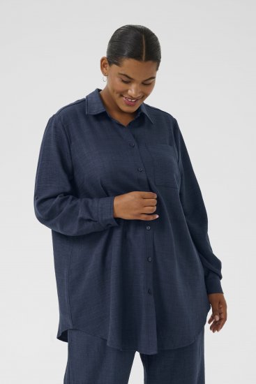 Kaffe Curve Ellie Shirt Tunic Moon Indigo Blue - Tuniki - 