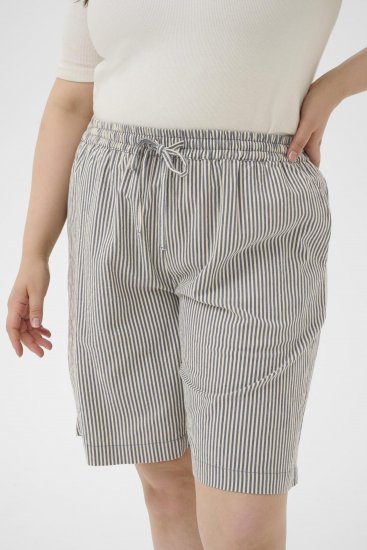 Kaffe Curve Nana Szorty w paski Północny/Biały w paski - Jeansy & Spodnie w Dużych Rozmiarach – Plus Size - 