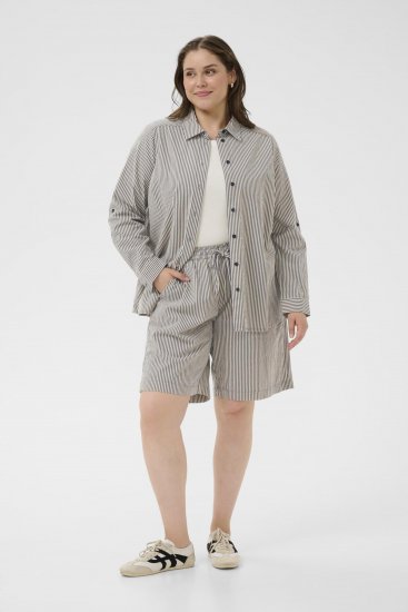 Kaffe Curve Nana Szorty w paski Północny/Biały w paski - Jeansy & Spodnie w Dużych Rozmiarach – Plus Size - 