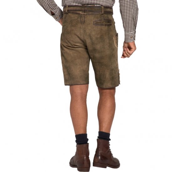 JP1880 Shorts Goat Suede with Belt Buckle Traditional Moss Green - Ubrania wizytowe - Ubrania świąteczne i wizytowe – Świętuj stylowo i wygodnie