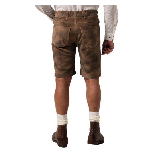 JP1880 Shorts Leather Traditional Cowhide Brown - Szorty - Szorty W40-W60