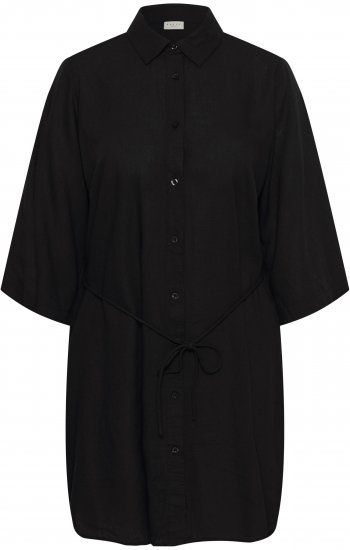 Kaffe Curve Mille Short Shirt Dress Black Deep - Sukienki mini - 