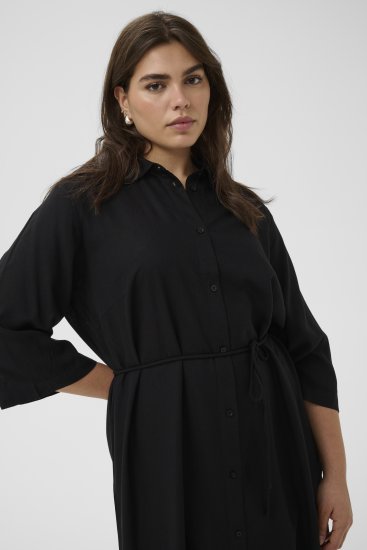 Kaffe Curve Mille Short Shirt Dress Black Deep - Sukienki mini - 