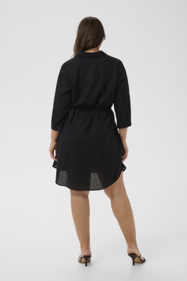 Kaffe Curve Mille Short Shirt Dress Black Deep - Sukienki mini - 