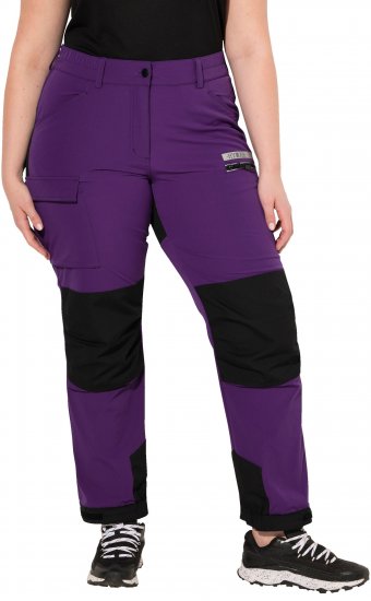 Ulla Popken HYPRAR Multifunctional Durable Inset Trekking Pants Plum - Jeansy & Spodnie w Dużych Rozmiarach – Plus Size - 