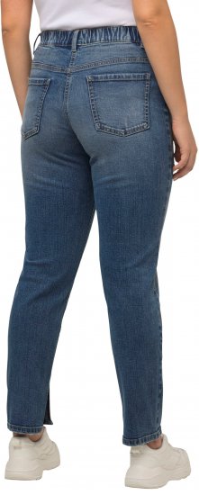 Ulla Popken Distressed Stretch Fit Boyfriend Jeans Blue Denim - Jeansy & Spodnie w Dużych Rozmiarach – Plus Size - 