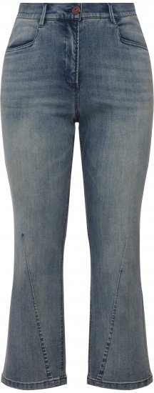 Ulla Popken Splatter Painted Jeans Washed Blue Denim - Jeansy & Spodnie w Dużych Rozmiarach – Plus Size - 