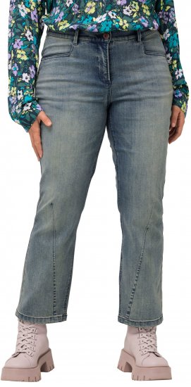 Ulla Popken Splatter Painted Jeans Washed Blue Denim - Jeansy & Spodnie w Dużych Rozmiarach – Plus Size - 