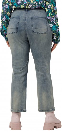 Ulla Popken Splatter Painted Jeans Washed Blue Denim - Jeansy & Spodnie w Dużych Rozmiarach – Plus Size - 