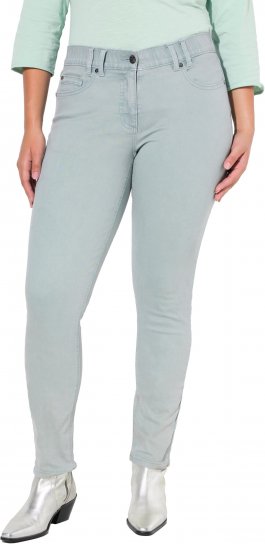 Ulla Popken Slim Leg Light Wash Jeans Light Moss Light Moss Green - Jeansy & Spodnie w Dużych Rozmiarach – Plus Size - 