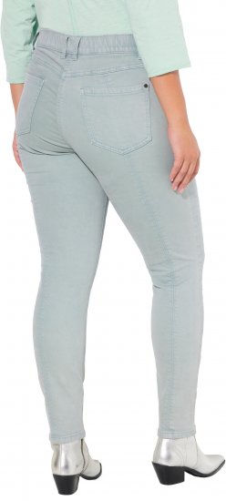 Ulla Popken Slim Leg Light Wash Jeans Light Moss Light Moss Green - Jeansy & Spodnie w Dużych Rozmiarach – Plus Size - 