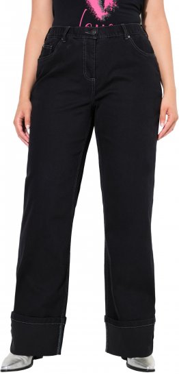 Ulla Popken Flared Leg Jeans Black - Jeansy & Spodnie w Dużych Rozmiarach – Plus Size - 