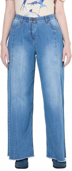Ulla Popken Extra Wide Leg Stretch Fit Jeans Light Blue - Jeansy & Spodnie w Dużych Rozmiarach – Plus Size - 
