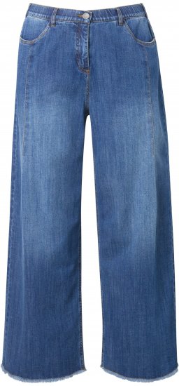 Ulla Popken Extra Wide Leg Stretch Fit Jeans Denim Blue - Jeansy & Spodnie w Dużych Rozmiarach – Plus Size - 