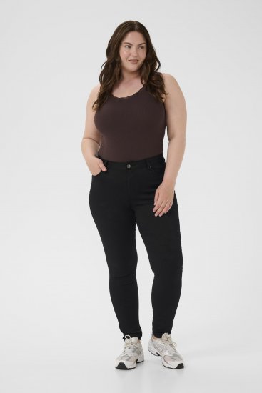 Kaffe Curve Lena Slim Jeans Black Deep - Jeansy - 