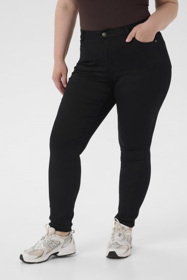 Kaffe Curve Lena Slim Jeans Black Deep - Jeansy - 