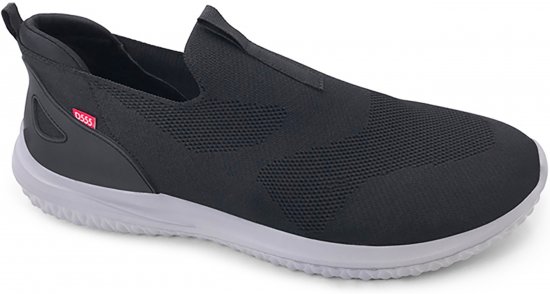 D555 Huddersfield Kingsize Hands Free Slip On with Knitted Top Shoes Black - Trampki & sneakersy - 