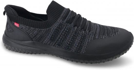 D555 Aylesbury Hands Free Knitted Shoes Faux Laces Black - Trampki & sneakersy - 