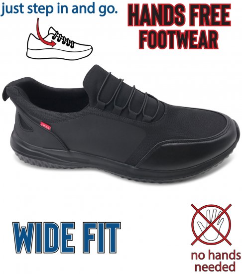 D555 Doncaster Kingsize Hands Free with Faux Laces Black - Trampki & sneakersy - 