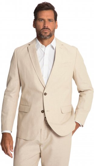 JP1880 Kos Linen Blend Jacket Sand - Garnitury - Garnitury dużych rozmiarach