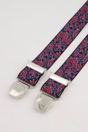 JP1880 Suspenders with Adjustable Length Burgundy Red - Akcesoria - 