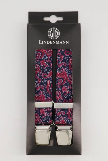 JP1880 Suspenders with Adjustable Length Burgundy Red - Akcesoria - 