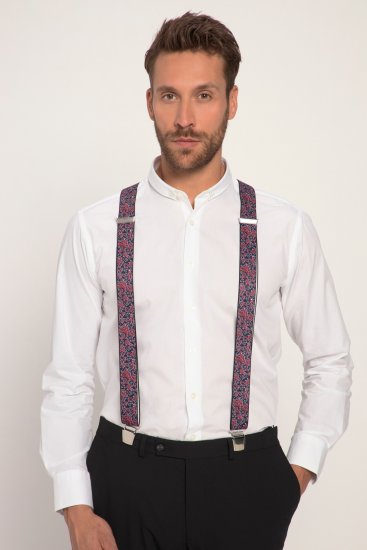 JP1880 Suspenders with Adjustable Length Burgundy Red - Akcesoria - 