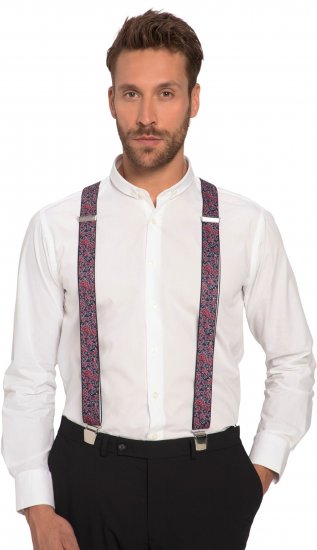 JP1880 Suspenders with Adjustable Length Burgundy Red - Akcesoria - 