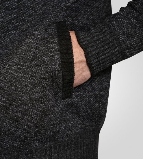 D555 Dereham 2 Knitted Sweater with Zipper Charcoal Marl - Bluzy & bluzy z kapturem - Bluzy & Bluzy z kapturem 2XL-12XL