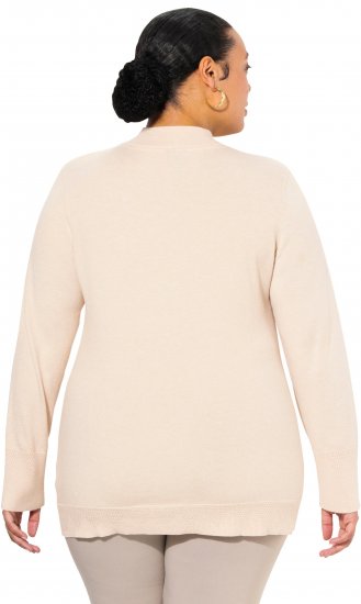 Ulla Popken Long Sleeves Mock Turtleneck Sweater Nature Melange - Bluzy & bluzy z kapturem - 