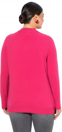 Ulla Popken Long Sleeves Mock Turtleneck Sweater Red Pink - Bluzy & bluzy z kapturem - 
