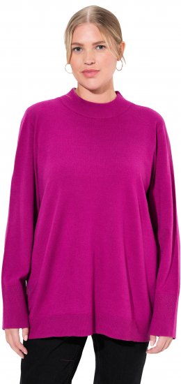 Ulla Popken Long Sleeves Mock Turtleneck Sweater Berry - Bluzy & bluzy z kapturem - 