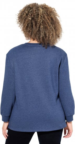 Ulla Popken Sequined Neck Long Sleeve Sweatshirt Ink Blue - Bluzy & bluzy z kapturem - 