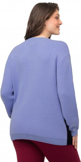 Ulla Popken Long Sleeve Knit Mountain Range Sweater Bright Purple - Bluzy & bluzy z kapturem - 