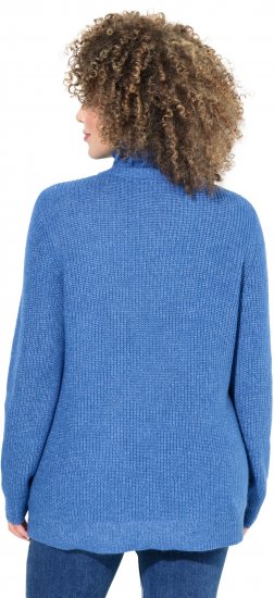 Ulla Popken Cable Knit Long Sleeve Turtleneck Sweater Teal Blue - Bluzy & bluzy z kapturem - 