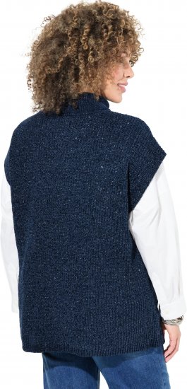 Ulla Popken Cap Sleeve Turtleneck Sweater Blue - Bluzy & bluzy z kapturem - 