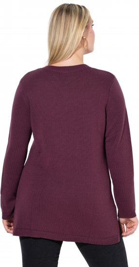 Ulla Popken Gingerbread Man Christmas Sweater Dark Wine Red - Bluzy & bluzy z kapturem - 