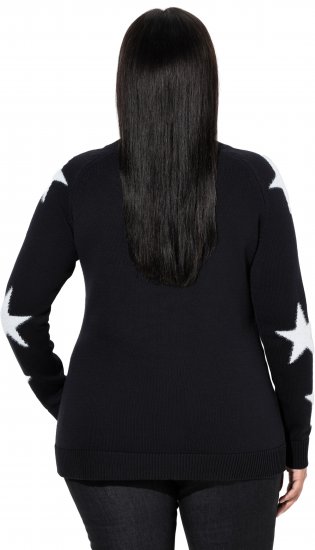Ulla Popken Glitter Stars Soft Knit Sweater Black - Bluzy & bluzy z kapturem - 