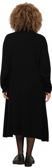 Ulla Popken Long Turtleneck Duster Sweater Black - Bluzy & bluzy z kapturem - 