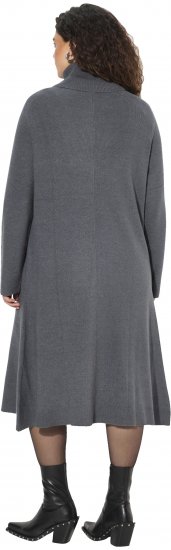Ulla Popken Long Turtleneck Duster Sweater Graphite Grey - Bluzy & bluzy z kapturem - 