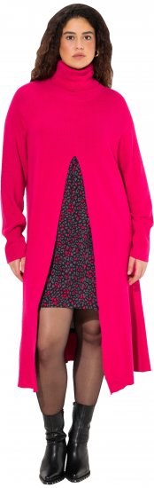 Ulla Popken Long Turtleneck Duster Sweater Red Pink - Bluzy & bluzy z kapturem - 