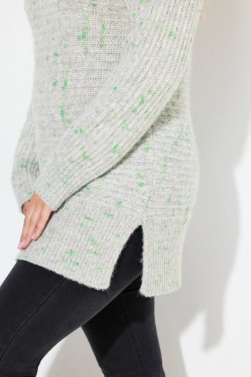 Ulla Popken Space Yarn Oversized Turtleneck Sweater Light Grey Melange - Bluzy & bluzy z kapturem - Przytulne bluzy, hoody i swetry